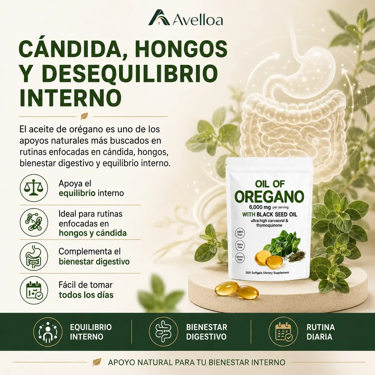 Aceite de Orégano con Aceite de Semilla Negra